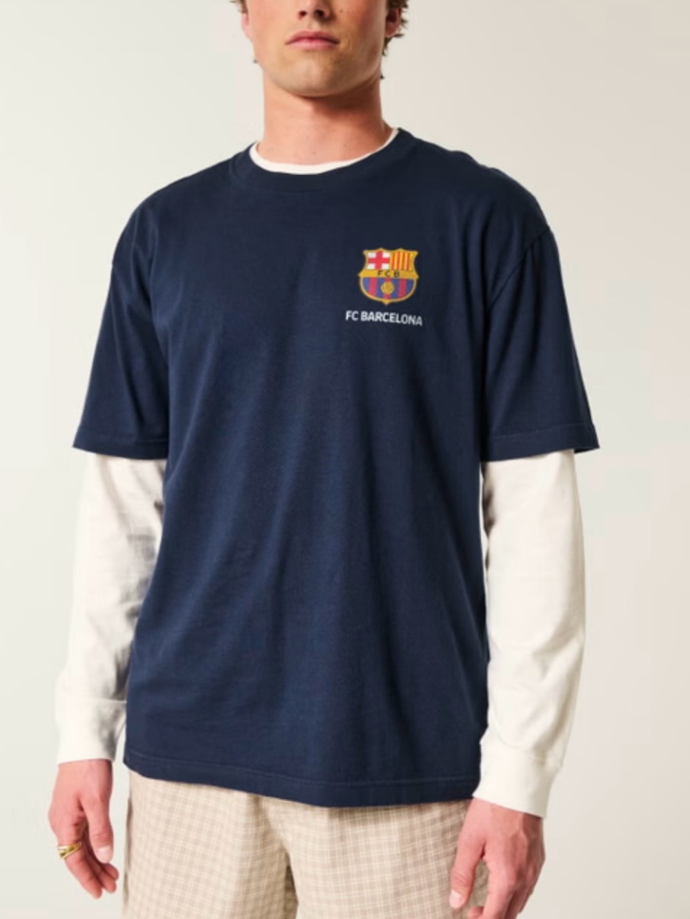FC Barcelona Graphic Tee - Navy with Red & Gold Crest